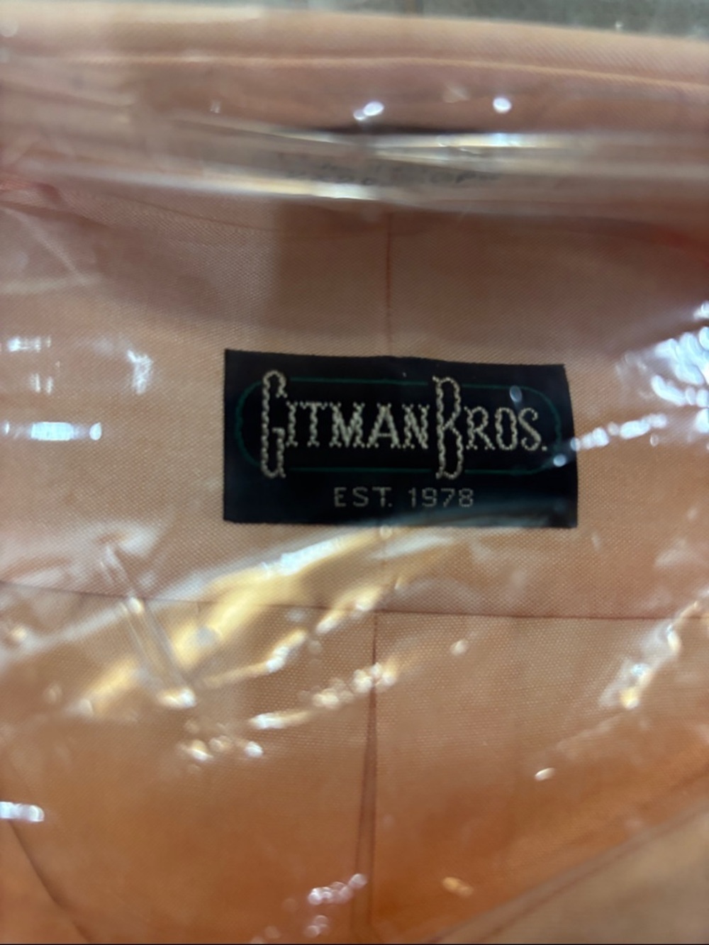 Gitman Bros Peach Oxford Cloth Button-Down Dress Shirt - Light Peach Big & Tall - Picture 2 of 3